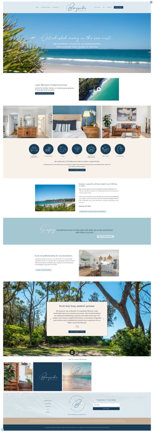 web design the bayside jervis bay airbnb holiday home