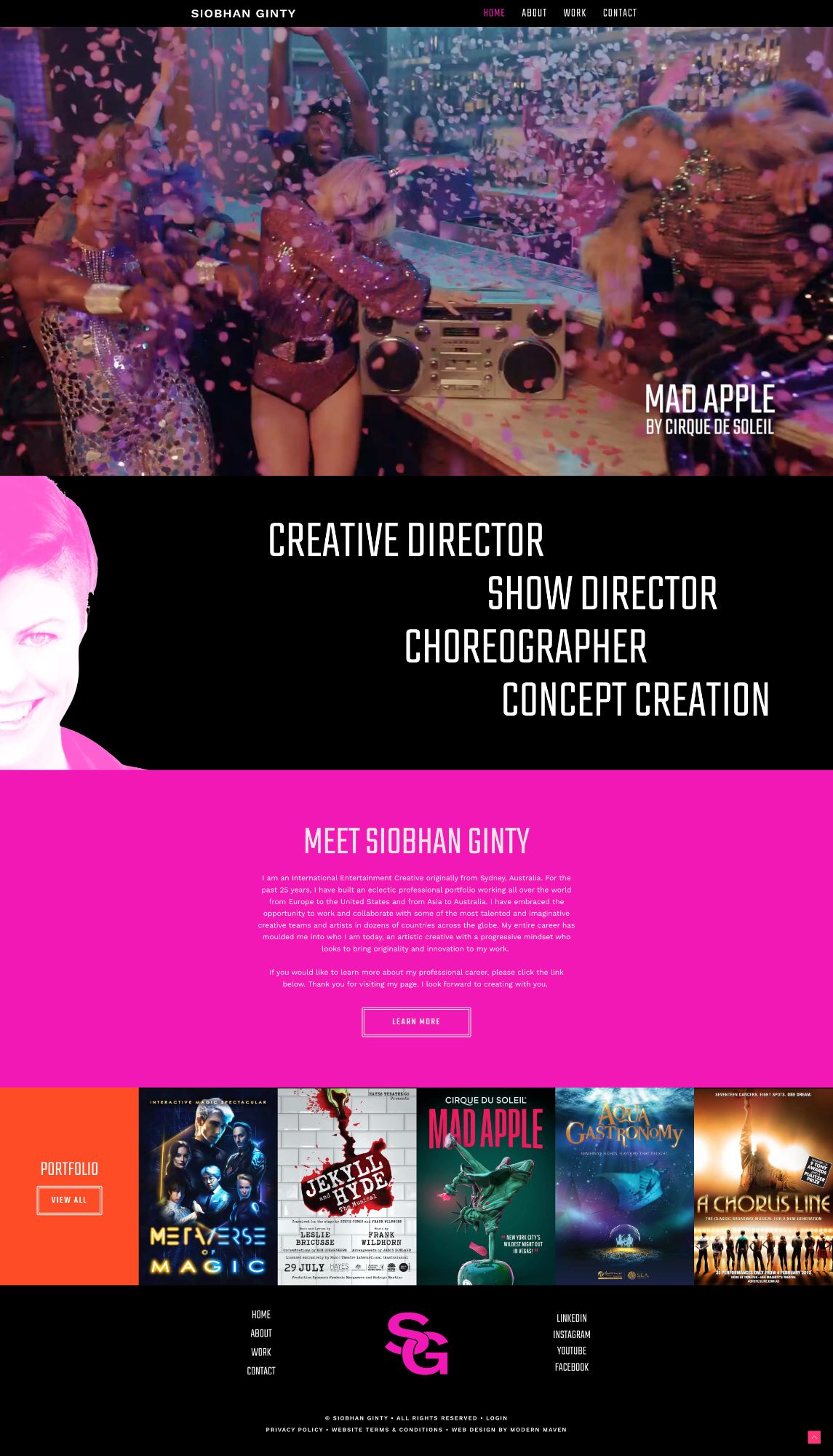 Website design creative director concept creation siobhan ginty